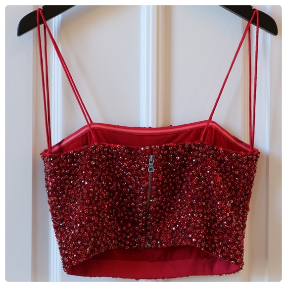 ALICE + OLIVIA Crystal Embellished Crop Top - Picture 16 of 17